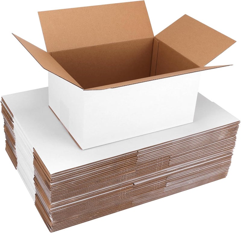 SPEPLA Shipping Boxes 10x7x5 Set of 40, White Corrugated Cardboard Box for Mailing Business Packaging - Image 1